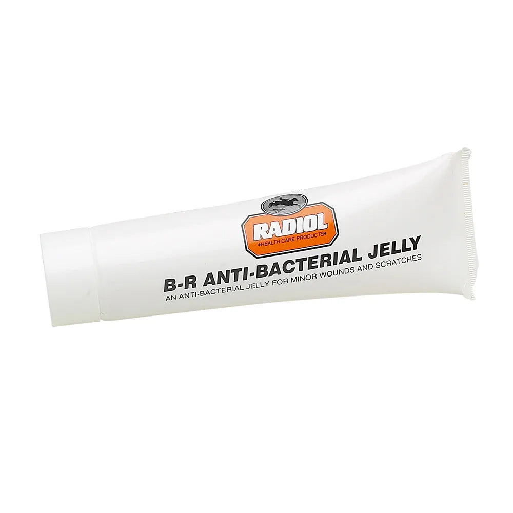 B-R Anti-Bacterial Jelly for horses packaging with Radiol logo on a white background