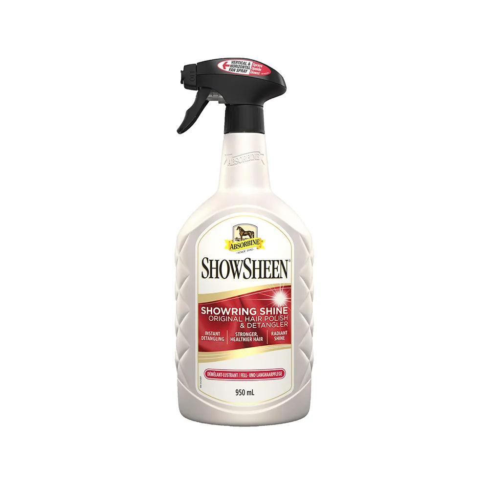 ShowSheen horse hair polish bottle with a white background