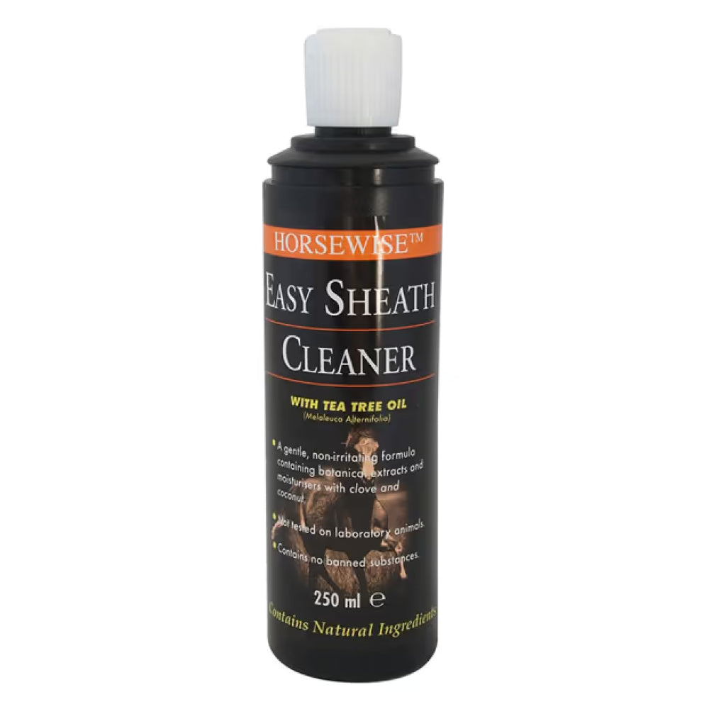 Bottle of Horsewise Easy Sheath Cleaner on a white background