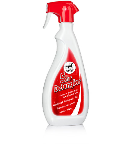 White bottle of Leovet '5 Star Detangler' on a white background